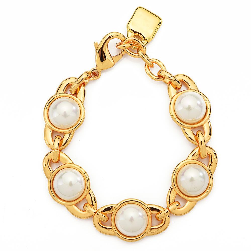 Spanish Pearl Splicing Necklace Bracelet Set Accessories