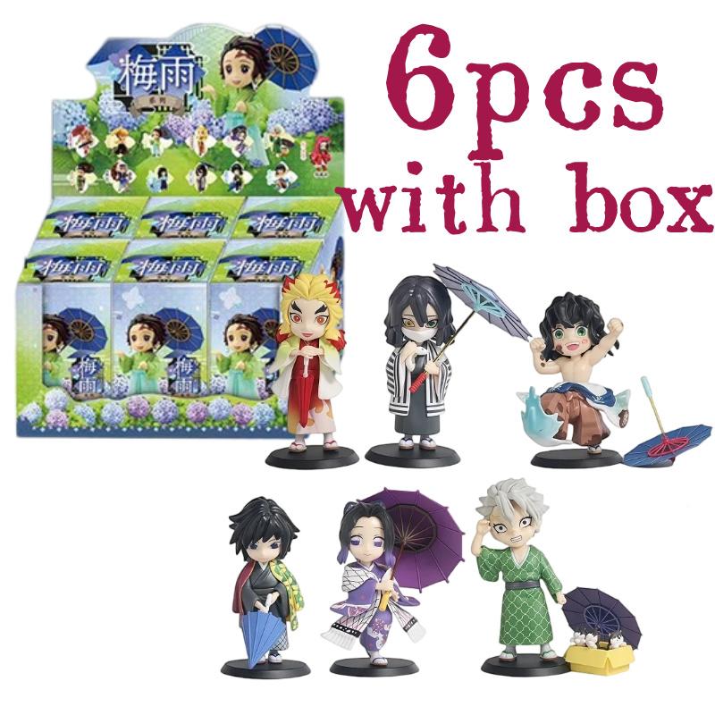 2026 Anime Demon Slayer Spring Plum Rain Series Figure Blind Box Tanjiro Kamado Nezuko Action Model Set Toys Ornament Surprise