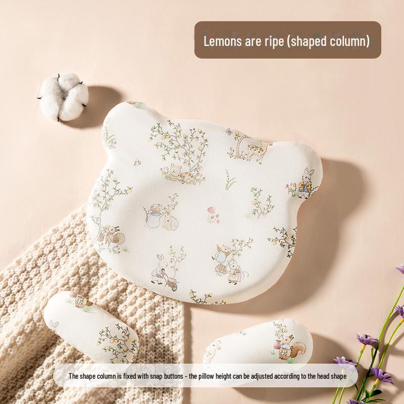 "Baby Memory Foam Pillow: Washable Silicone, 0-1 Years, Round Head Support"