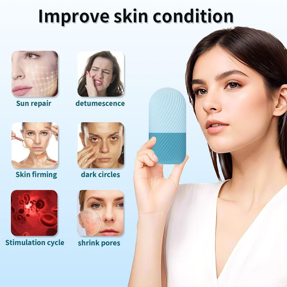 Silicone Ice Roller for Face Reusable Beauty Tool Ice Face Roller Massager Reducing Swelling Ice Cube Tray Natural Conditioning