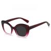 Retro Cat Eye Photochromic Reading Glasses Women's High-end Fashion Large Frame Anti Blue Light Glasses Diopter To +4.0