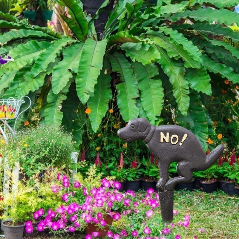 Gusseisen Mistfreies Feld Schildpfosten verbietet Hunden den Zutritt Fäkalien Außengarten Rasendekoration Schild