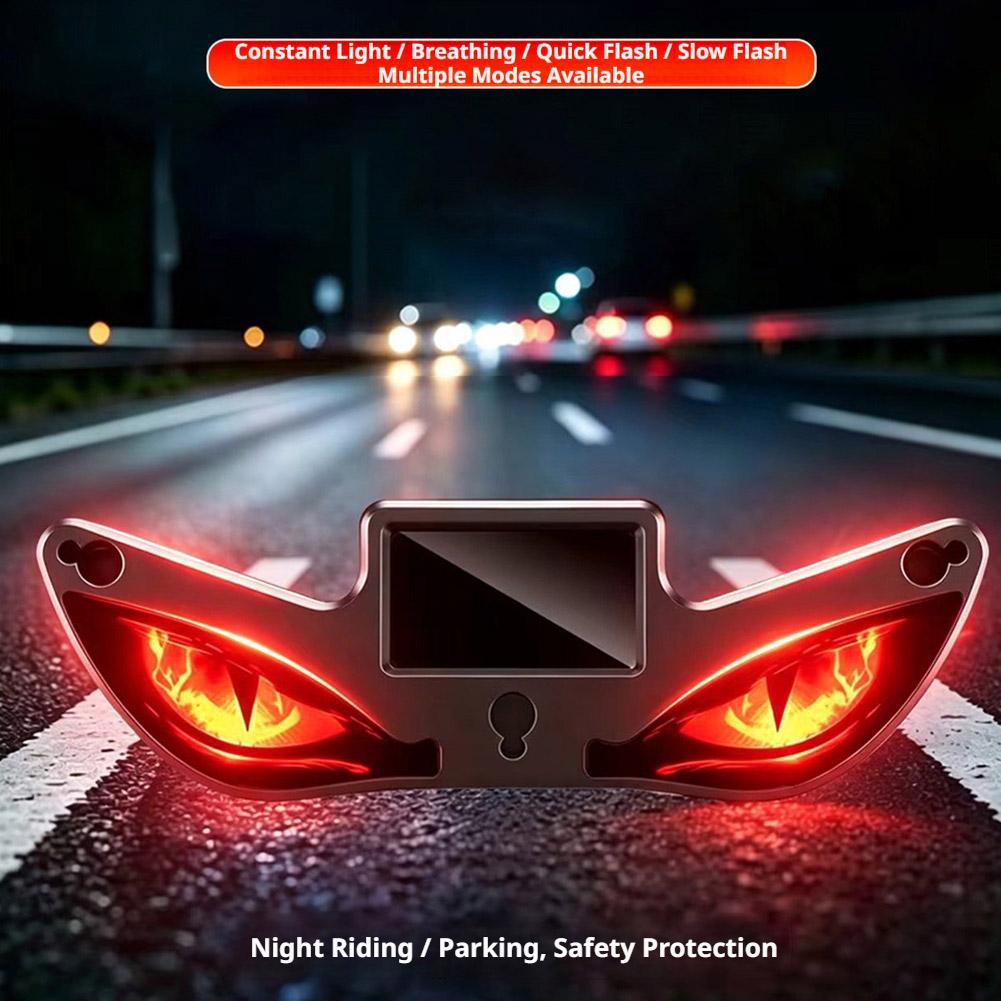 Solar Devil Eyes LED Car Window Light Wireless No Drill Solar Powered Demon Eyes Warning Lights for Cars/ Trucks/SUV/RV/Vans Neon Lights 4