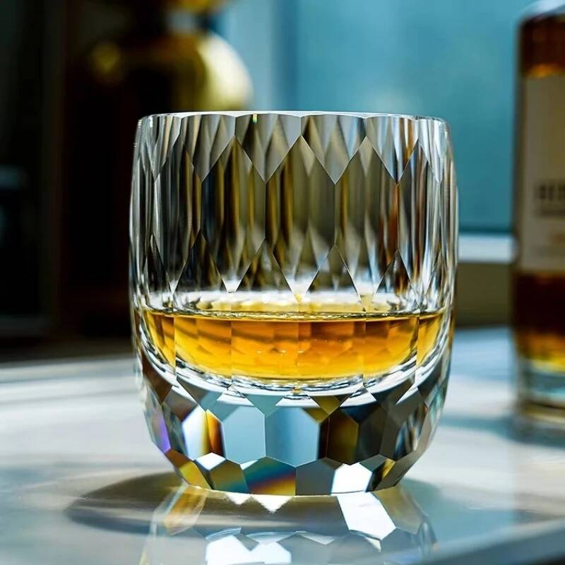 

Mirror Surface Crystal Glass Whisky Cup Affordable Luxury Diamond Cut Liquor Wine Glass Vodka Cup Water Glasses Gift Collection 210ml прозрачный