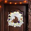 12 LED Ghost Wreath Halloween Light Up Ghost Wreath Halloween Front Door Decoration Cute Scary Decor Home Party Decoration