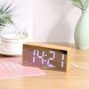 LED Electronic Clock Simple and Fashionable Alarm Clock Bedside Mute Clock Large Font Solid Wood Clock
