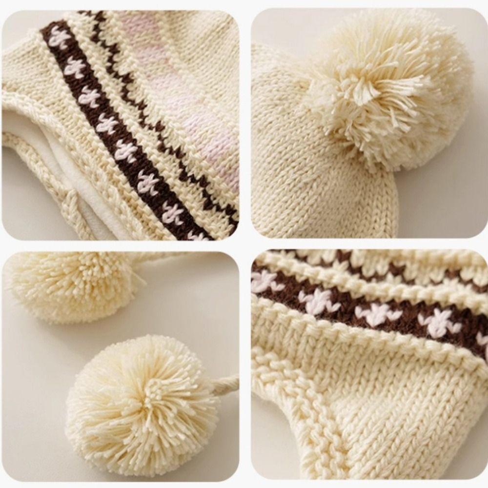 Printed Fair Isle Style Beanies Warm Ear Protection Hat Fashion Lei Feng Hat Girls