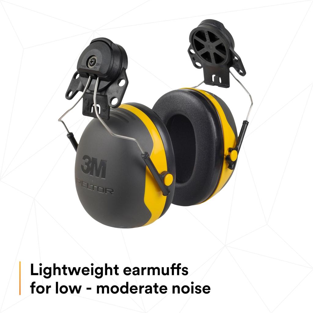 3M Peltor X2P3E NRR 24 One Size Fits X2P3E of by 3M X-Series Cap-Mount Earmuffs, dB, Most, Black/Yellow (Pack 1)