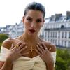 Vintage Gold Color Cross Pendant Necklaces for Women Fashion Metal Natural Stone Clavicle Chain Necklaces Zircon Accessories