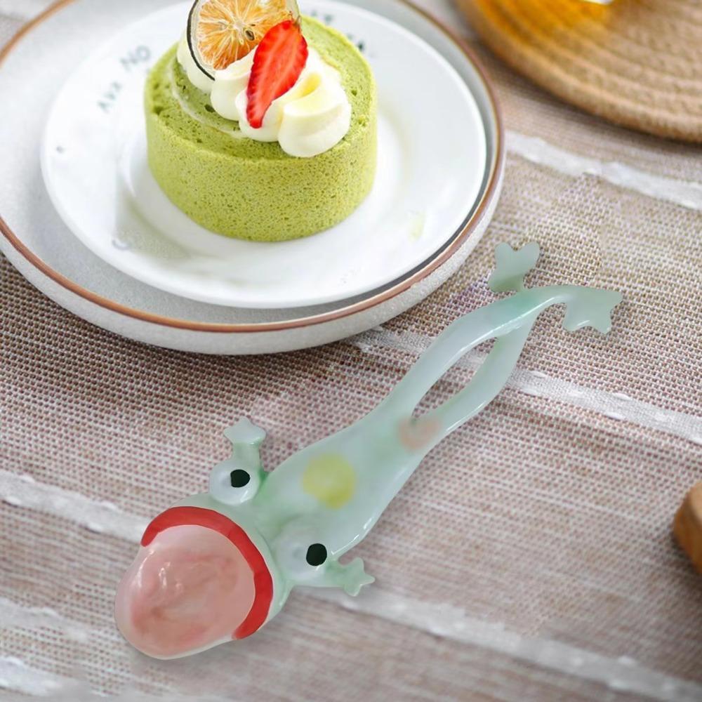 Ceramic Dessert Spoon Cute Stirring Spoon Household Coffee Spoon  Kitchenware