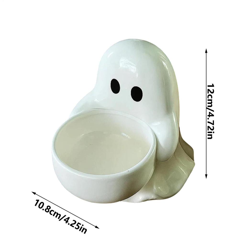 2025New Halloween Ghost Candle Holder Ceramic Candlestick Holder Spooky Decoration Gothic Tabletop Centerpiece for Party Bedroom