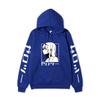 Zero Two Side Profile Anime Hoodie Japanese Letter Print Black Casual Long Sleeve Hooded Sweatshirt Pullover