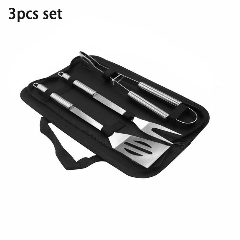JUSTINLAU BBQ Grill Accessories Set Stainless Steel BBQ Utensil Kit with Bag Portable Outdoor Practical Grill Tools Utensils Kit