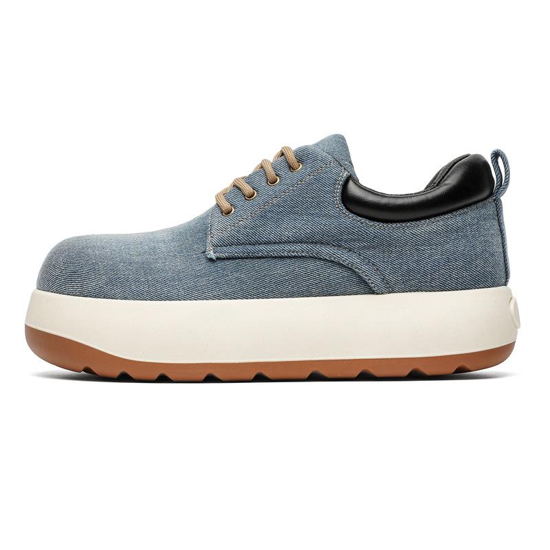 

Чоловіче взуття нове потворне і миле велика голова Q версія ковбойські чоботи на товстій підошві взуття для збільшення зросту робочі черевики поліровані та старі універсальні черевики Мартін 44 синій