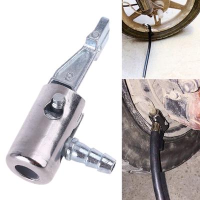 1/4" Lock On All Metal Air Chuck,Mini Air Compressor Portable Tire Inflator Tire Chuck with Barb Connector for Hose Repair