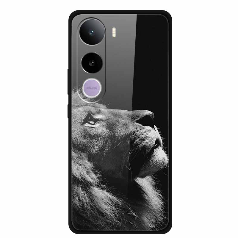 For Vivo Y400 5G Case Y 400 6.67" Animal Wolf Lion Tempered Glass Hard Back Cover For Vivo Y400 2025 Phone Cases Soft Bumper Bag
