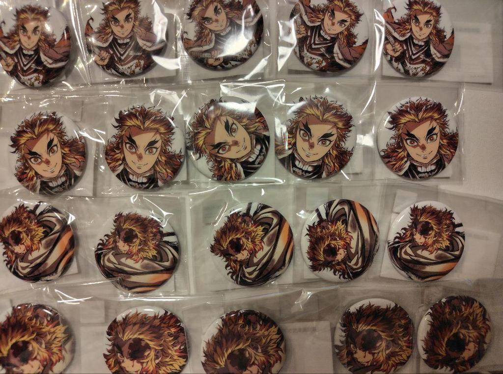 [USED] Demon Slayer: Kimetsu no Yaiba Interlude Art Book Lottery Rengoku Kyojuro Can Badge Set of 20