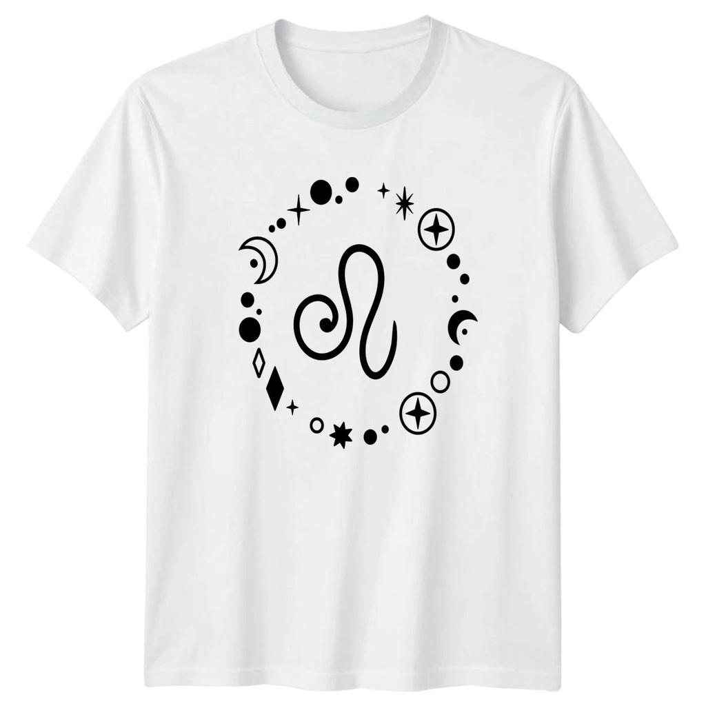 Leo Zodiac Symbol Celestial T-Shirt Leo Star Sign Astrology Birthday