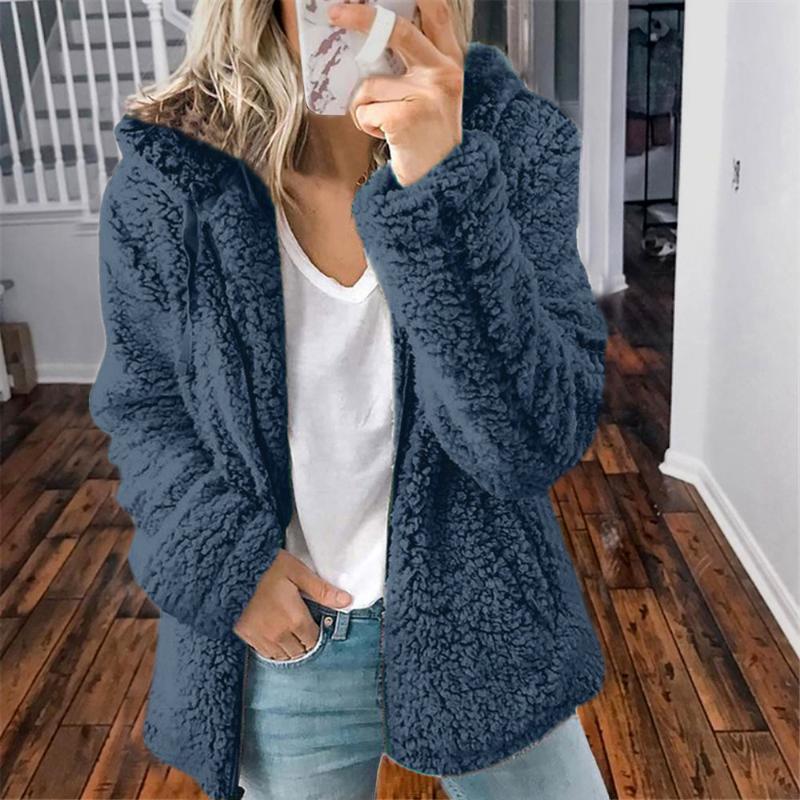 Women's Hooded Wool Fleece Autumn Winter Top Coat