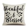 Thanksgiving Linen Pillowcase Autumn Pumpkin Print Pillow Cushion Cover