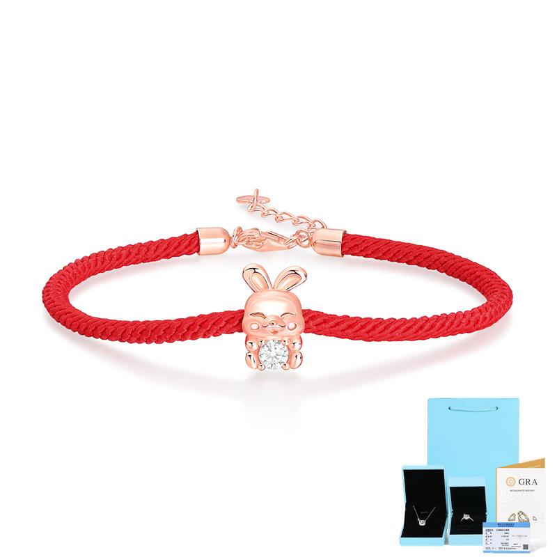 Bague Ringen S925 Silver Bracelet New Moshi Jade Rabbit Contains Pearl Bracelet Series