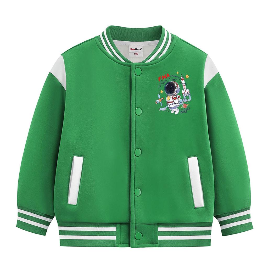 Boys' Seasonal Baseball Jacket 2026: Velvet Lined, Thick, Casual Top for Kids