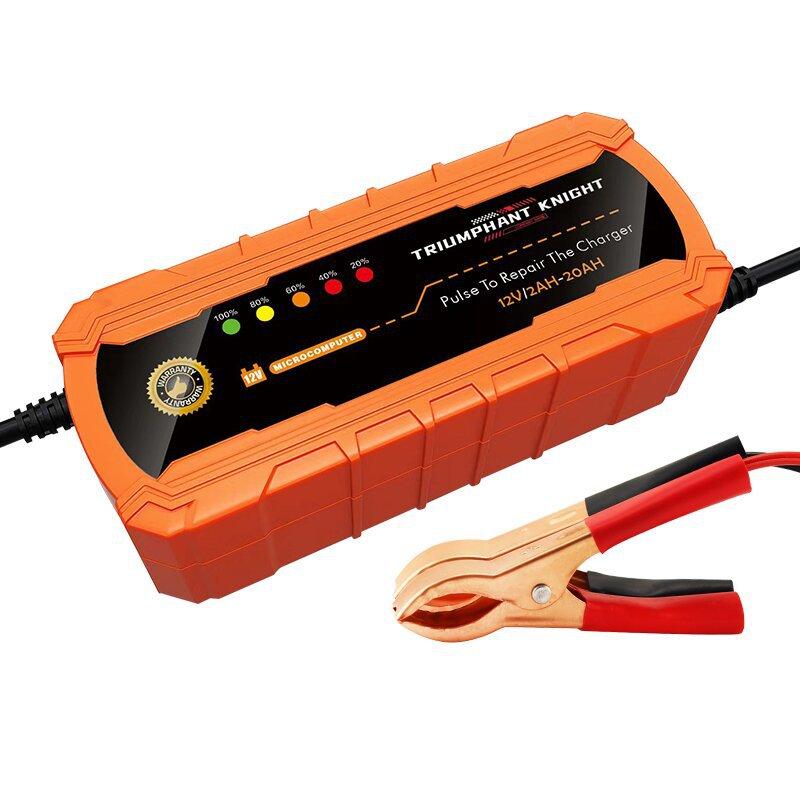 12V Car Motorcycle Battery Charger 2A Fully Automatic Smart Charger Pulse Repair Battery Suitable for 2-20ah Lead-Acid Batteries