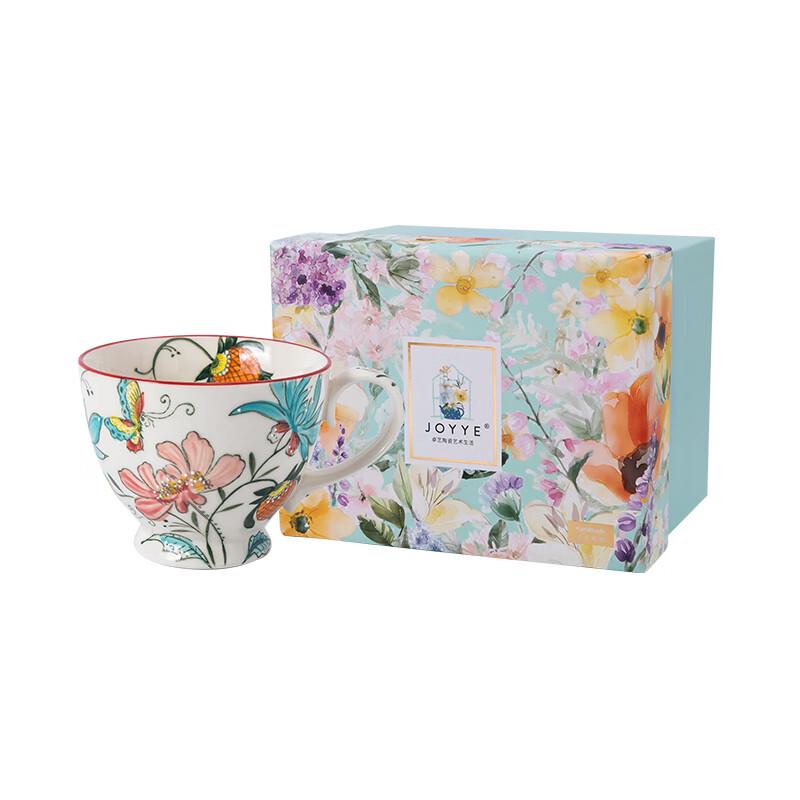JOYYE Flower Wish Ceramic Mug with Spoon