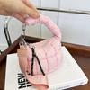 Solid Color Cloud Pleated Coin Purse Quilted Bag Pendant Cute Small Wallet  Key Bag