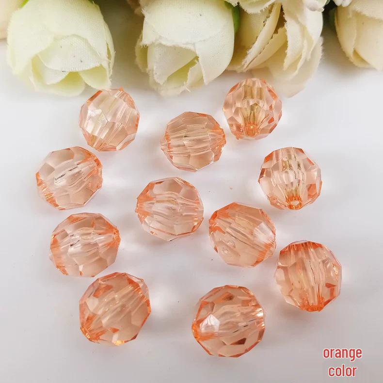 Transparente Acrylperlen 12MM für DIY-Vorhangschmuck - Farbiges Eckperlenmaterial aus Kunstkristall