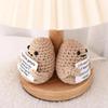 1 PCS Positive Energy Potato Mini Handmade Plush Knitted Doll with Card Fun Stress Relieving Knitted Doll Home Decoration