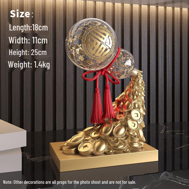 

Fortune & Wealth Gourd Ornament - Perfect for Company Openings, Housewarmings, and New Homes. Attract Prosperity with Living Room Decor