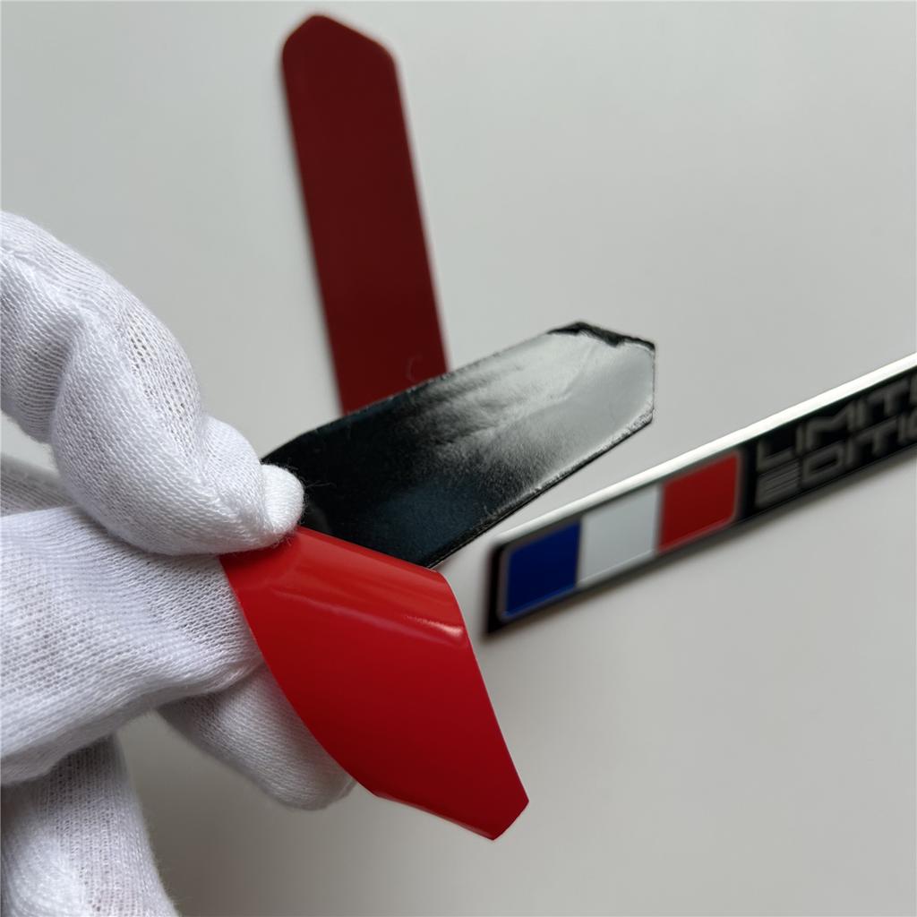 Limitierte Edition Französische Nationalflagge Aluminium Klebeemblem Heckklappenabzeichen Kotflügelaufkleber Karosserieaufkleber Autoemblem