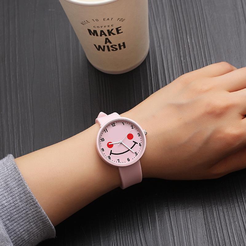 High School Students Exam Special Watch Candy Color Simple Expression Versatile Watch Cartoon Exam Watch