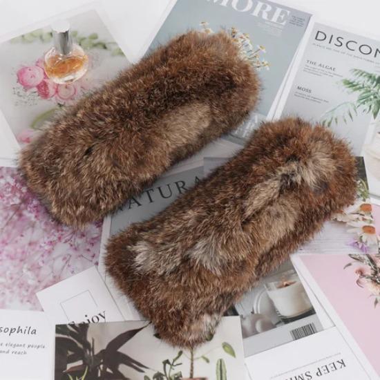 New Brand Women Real Natural Rabbit Fur Mittens Winter Warm Fluffy Lady Real Rabbit Fur Gloves Knitted Good Elastic Fur Glove