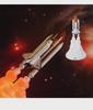 3D Printed Moon Rocket Launch Lamp - Creative LED Spaceship Table Night Light