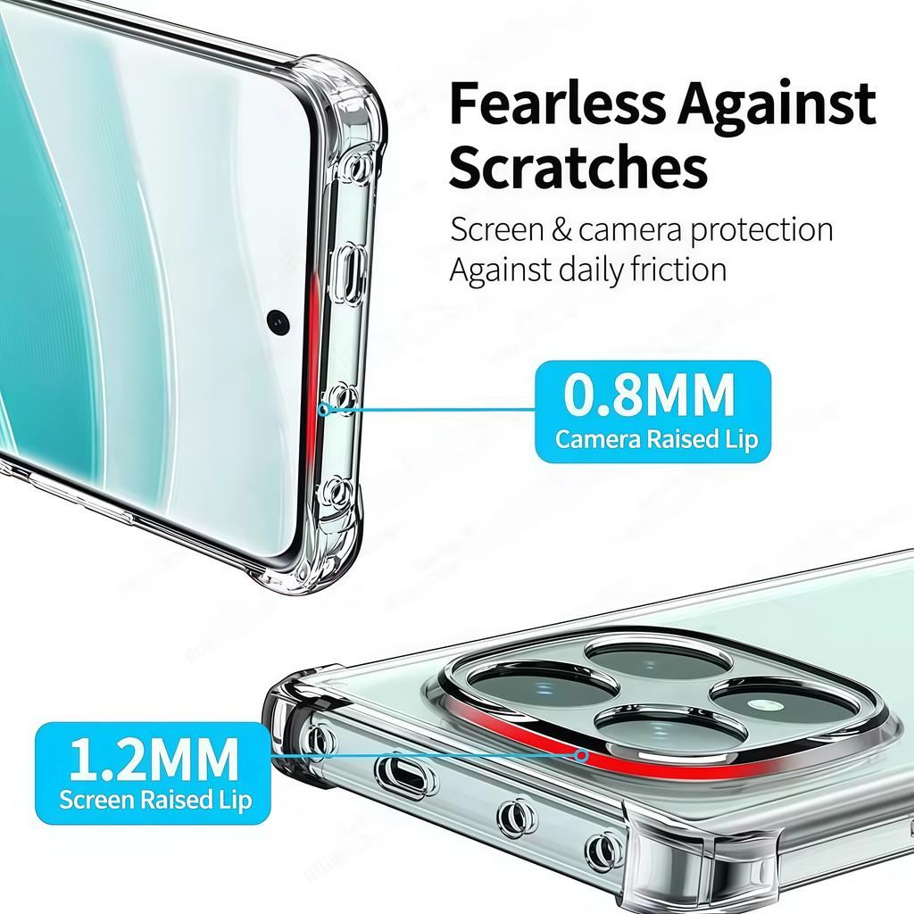 Clear Phone Case For Xiaomi Redmi Note 15 13 14 12 11 10 9 Pro Plus 5G Shockproof Transparent Soft Silicone TPU Bumper Cover
