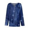 Women's T Shirt Tee Button Print Long Sleeve Daily Weekend Fashion Basic V-Neck Regular Top