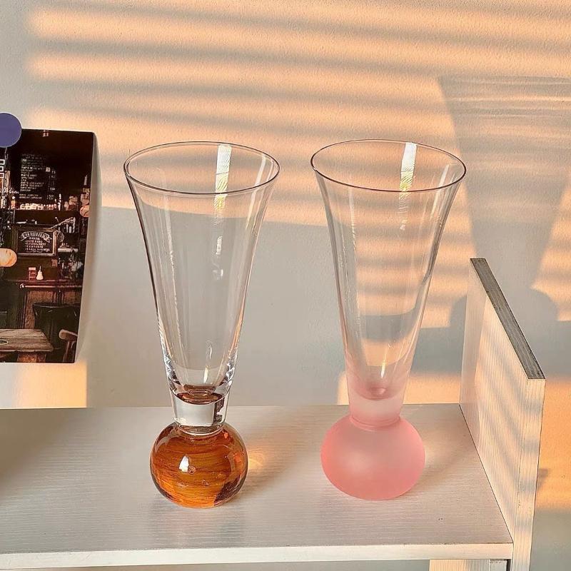 Planet Champagne Glass Ins Glass Creative Design Drinkware Highball Juice Cup for Party Kitchen Home Bar Boho Decor