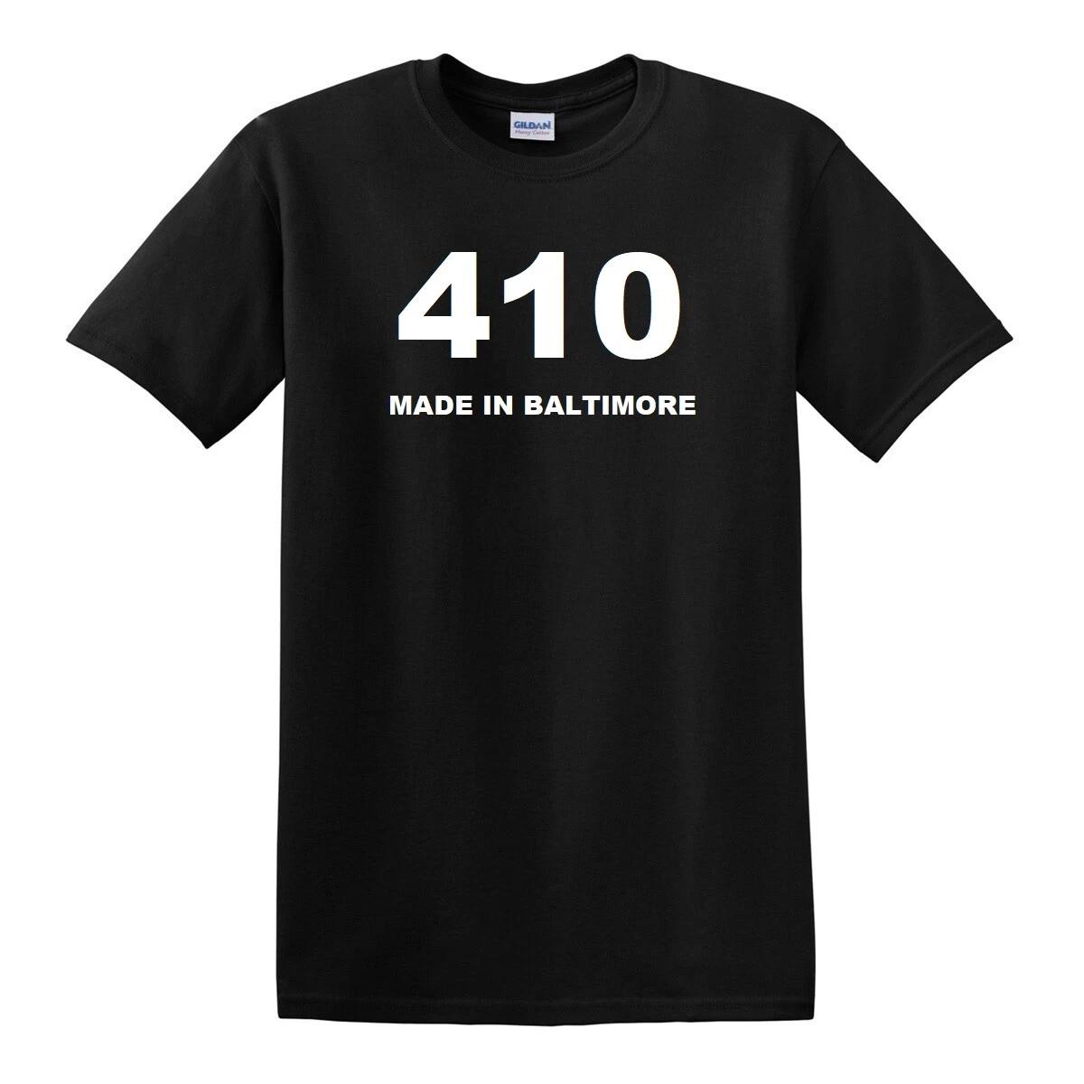 MADE IN BALTIMORE 410 AREA CODE T-Shirt ORIOLES RAVENS MARYLAND TEE Shirt S