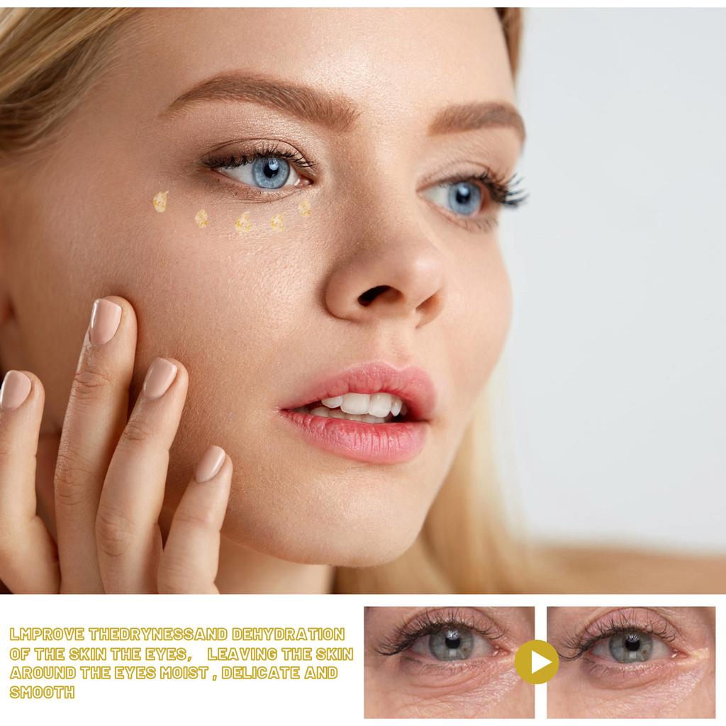 24K Gold Repair Soft and Tender Eye Cream Nourishes and Desalinutes Fine Lines, Dark Circles, Moisturizing and Tightening Eye Lenses