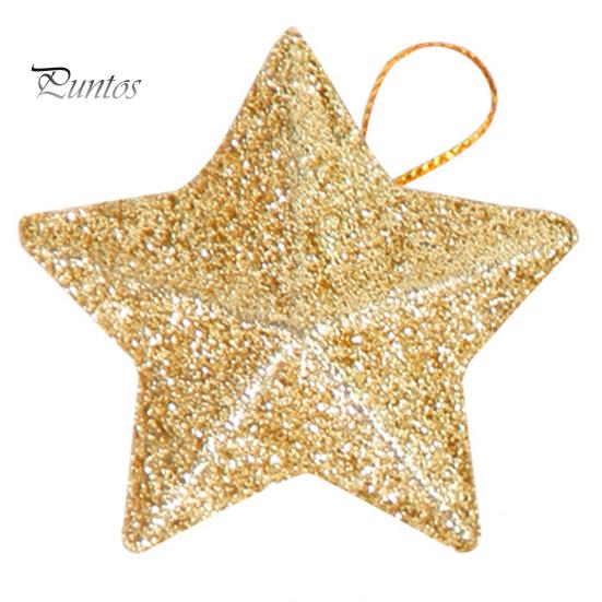 Χριστουγεννιάτικο μενταγιόν 6 τμχ αστραφτερό 3D σε σχήμα αστεριού με κορδόνι Glitter Star στολίδι για χριστουγεννιάτικο δέντρο DIY Craft Διακόσμηση πάρτι