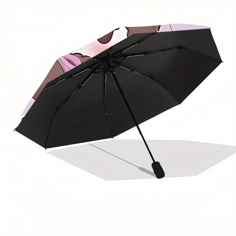 1pc Blueberry Kuromi Automatic Opening and Closing Umbrella - Small Umbrella Suitable for Various Occasions, Portable 3-Fold Small Umbrella for Men an