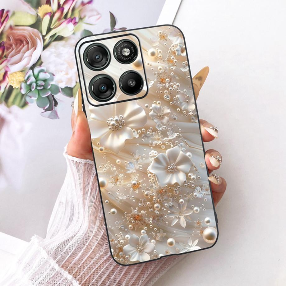 Flower Cartoon Fashion Design Phone Case For Motorola Moto G17 Power G15 Power MotoG17 Funda Soft Black Silicone Back Cover