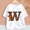 Fnafs Children T-shirt Five Nights At Freddys Letter Tee Top Round Collar Clothing Kawaii Summer Short Sleeve Kids Clothes Gift