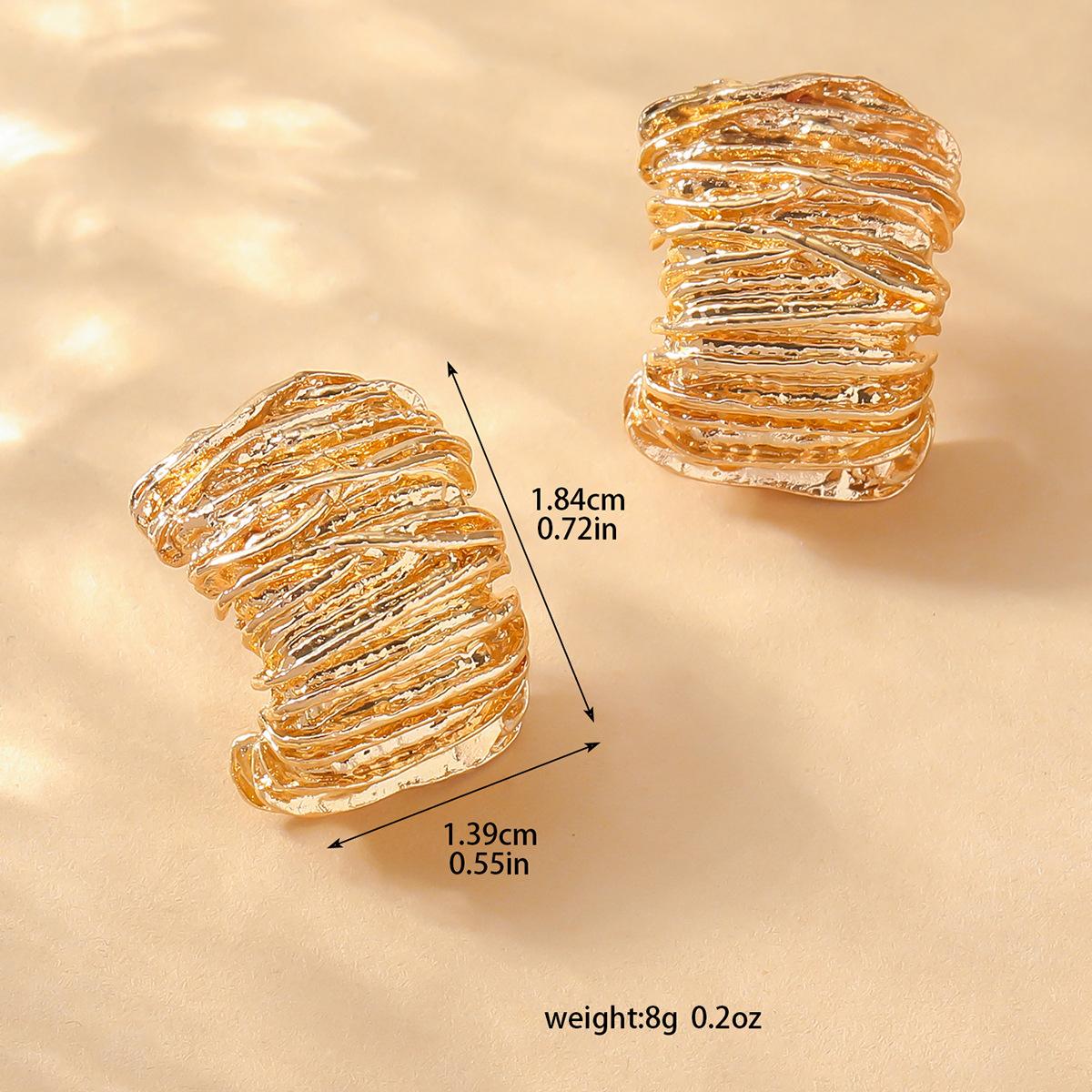 Accessories Circle Hollow Fan Circle Metal Earrings Women S French Retro Elegant Niche Premium