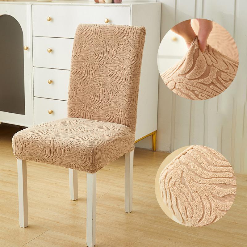 Elastyczny żakardowy pokrowiec na krzesło ze średnim oparciem, pogrubiony polarowy pokrowiec na krzesło all-inclusive, pokrowiec na krzesło do jadalni ze zintegrowanym oparciem hotelowym