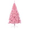 VidaXL Demi sapin de Noël artificiel avec support Rose 210 cm PVC 344673