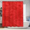 Rideau de douche en dentelle rouge de luxe Décor de salle de bain Imprimé floral Tissu imperméable Taille: 72X84 (Livraison gratuite aux États-Unis)