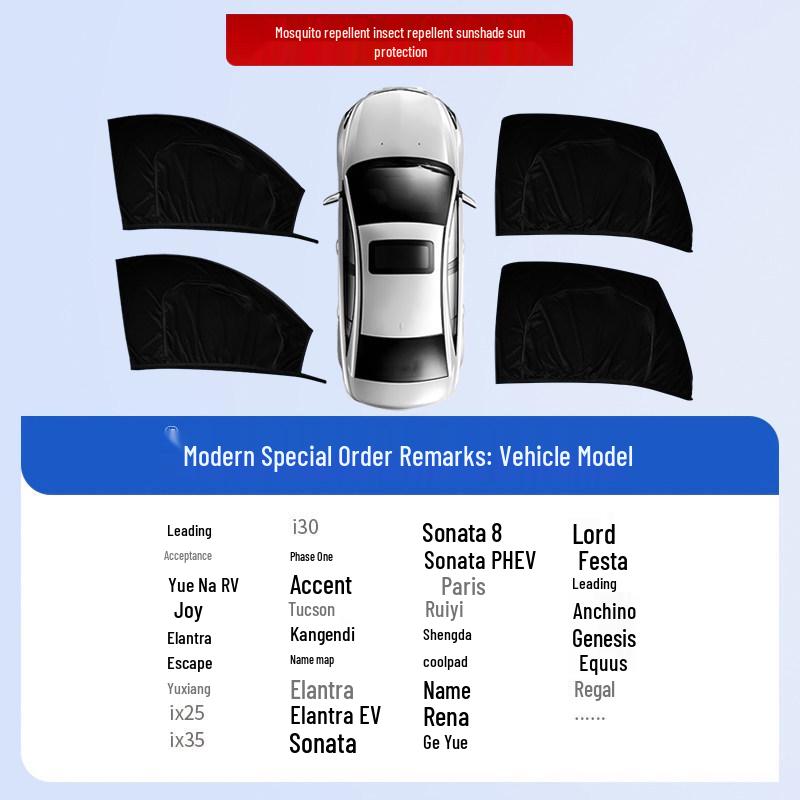 Car Window Sunshade & Anti-Mosquito Mesh Curtain for Privacy and Insect Protection